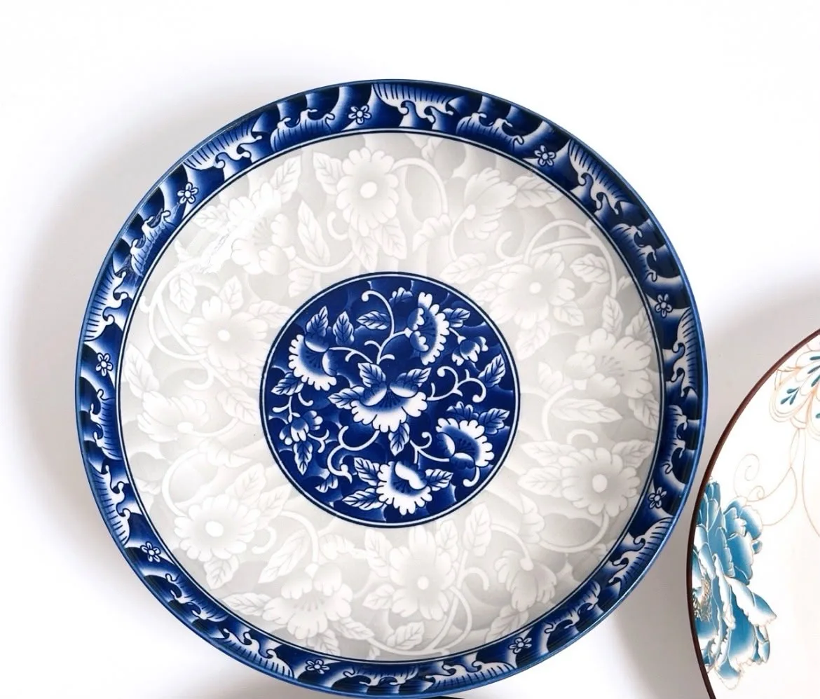 Blue Floral Decorative Plate Blue Floral Decorative Plate - Image 1