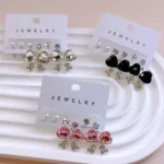 Crystal Heart Drop Earring Set