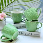 Floral Embossed Ceramic Mug