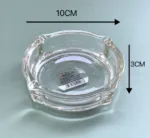10cm Classic Clear Glass Ashtray - Image 2