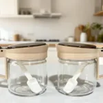 Handled Glass Seasoning Jar with Spoon