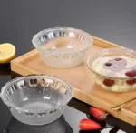 7-Inch Textured Clear Glass Serving Bowl - Image 2