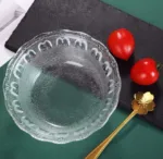 7-Inch Textured Clear Glass Serving Bowl - Image 4