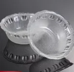 7-Inch Textured Clear Glass Serving Bowl
