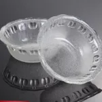 7-Inch Textured Clear Glass Serving Bowl