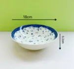 7-Inch Blue Mini Floral Ceramic Bowl - Image 2